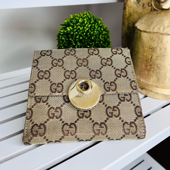 100% authentic Gucci Wallet Purse Folding wallet G logos Beige Woman - Picture 3 of 9